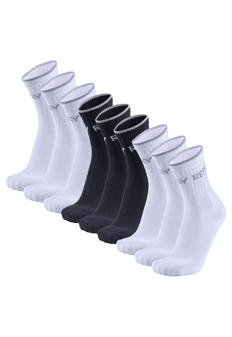 Set de sosete lungi unisex cu model logo - 9 perechi