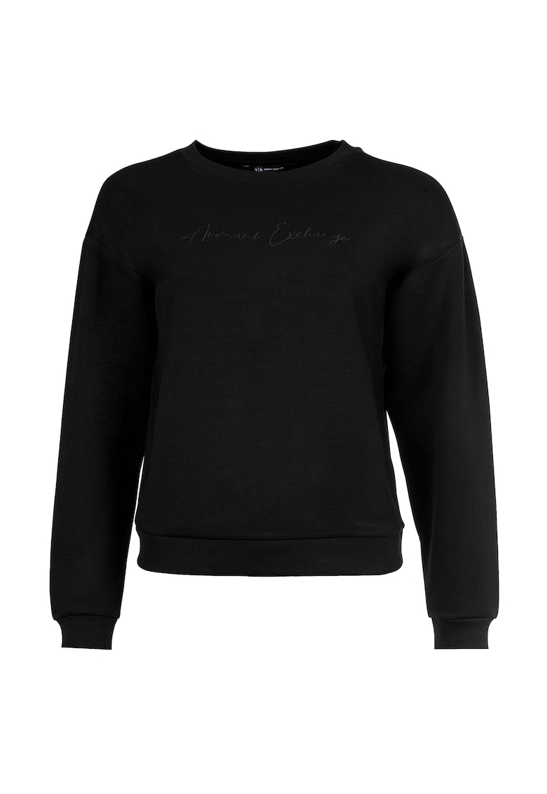 Bluza de trening cu decolteu la baza gatului si broderie logo