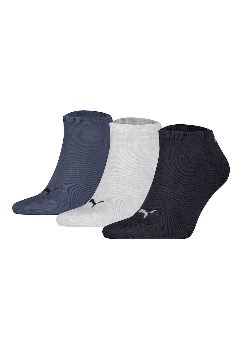 Set de sosete unisex pana la glezna cu imprimeu logo - 3 perechi