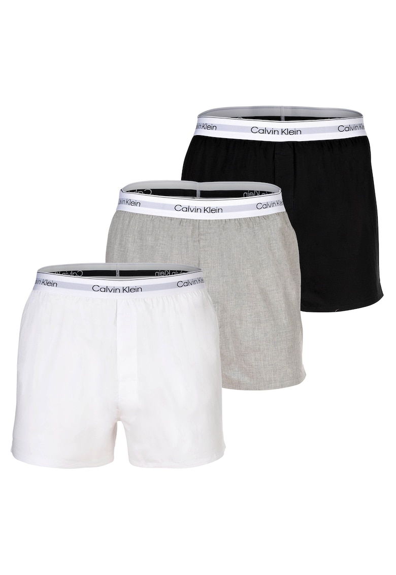 Set de boxeri slim fit Icon – 3 perechi – Alb/Negru/Gri Set de boxeri slim fit Icon – 3 perechi – Alb/Negru/Gri