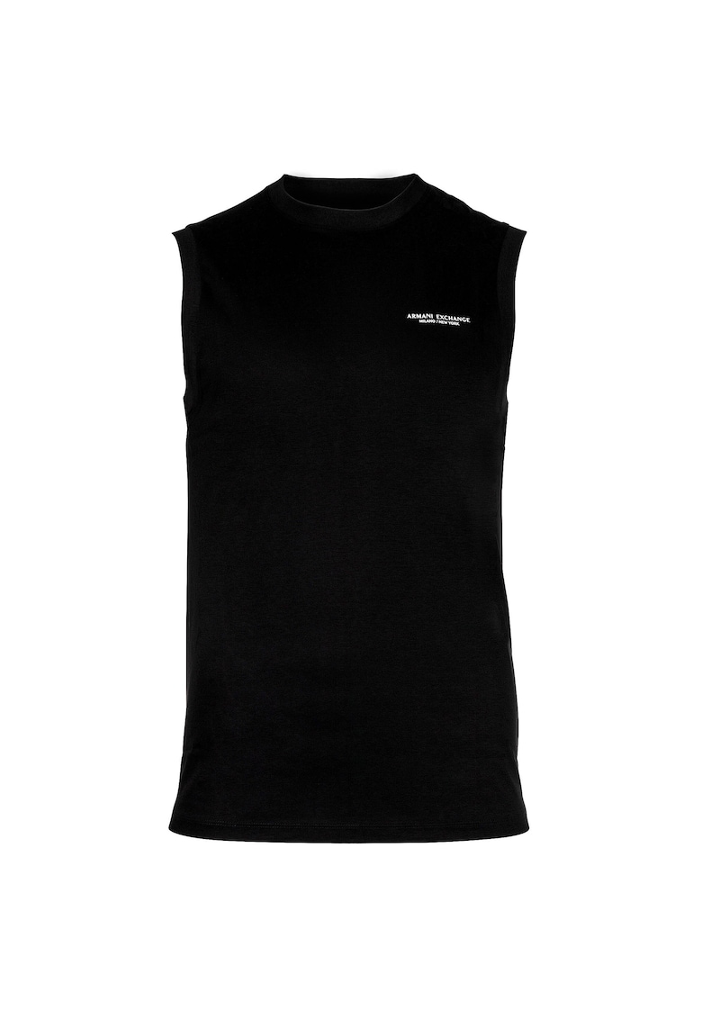Tricou de bumbac fara maneci - Negru