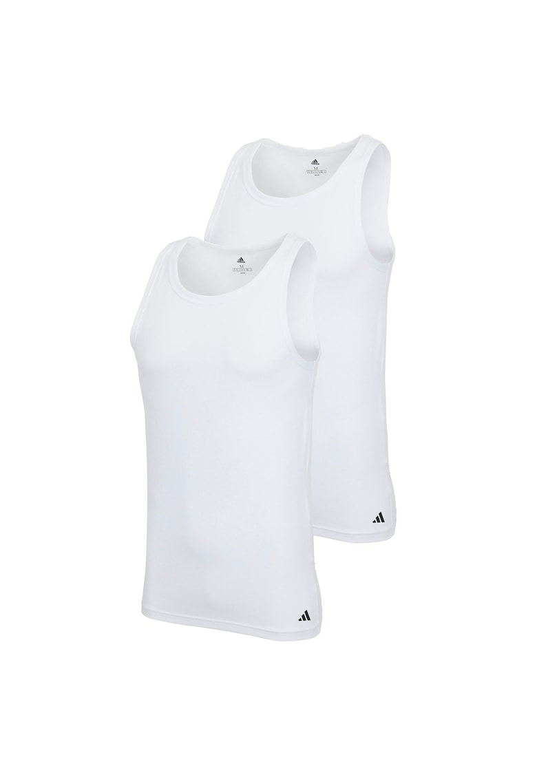 Adidas Set de topuri slim fit cu logo - 2 piese - Alb