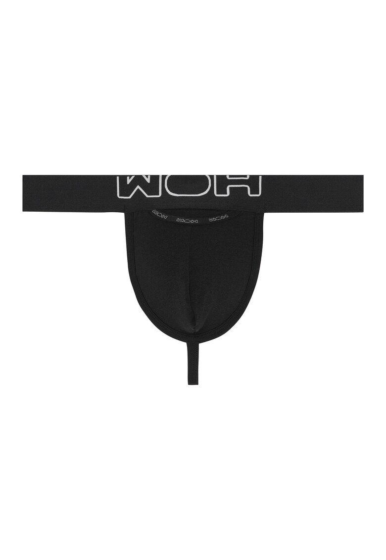 Chiloti tanga cu banda logo in talie – Negru Chiloti tanga cu banda logo in talie – Negru
