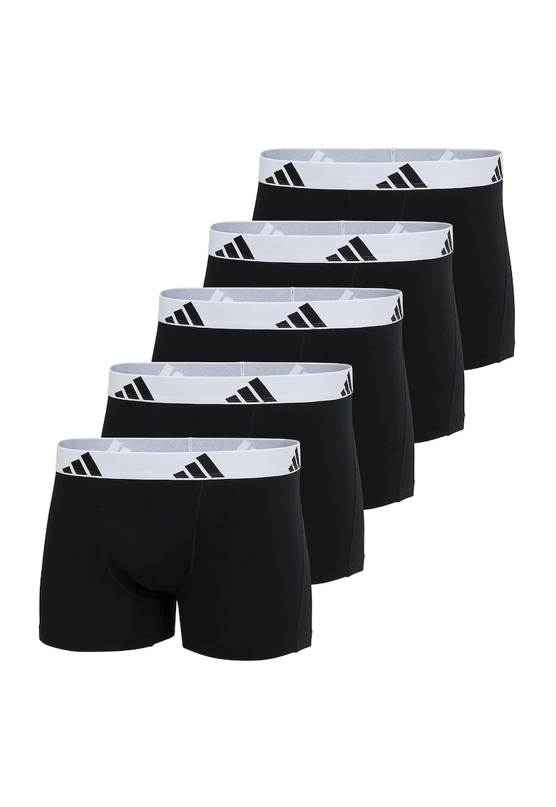 Set de boxeri cu banda logo in talie Active Flex – 5 perechi – Alb/Negru Set de boxeri cu banda logo in talie Active Flex – 5 perechi – Alb/Negru
