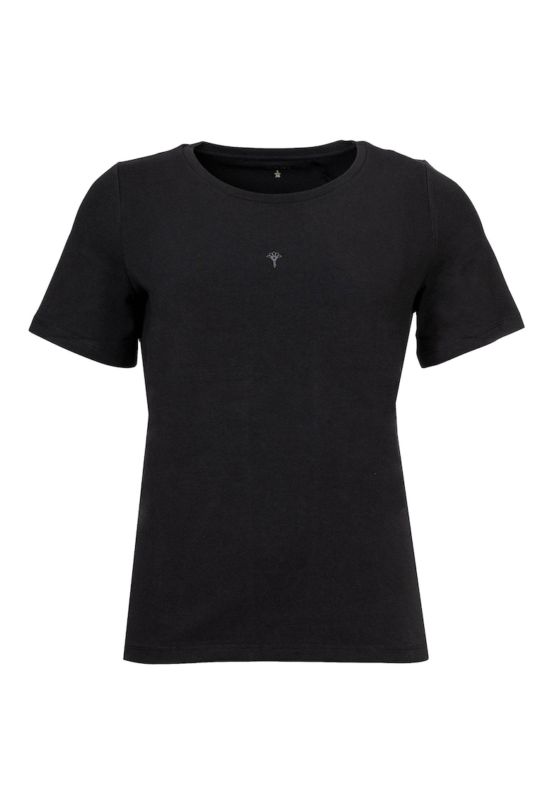Tricou uni cu decolteu la baza gatului - Negru