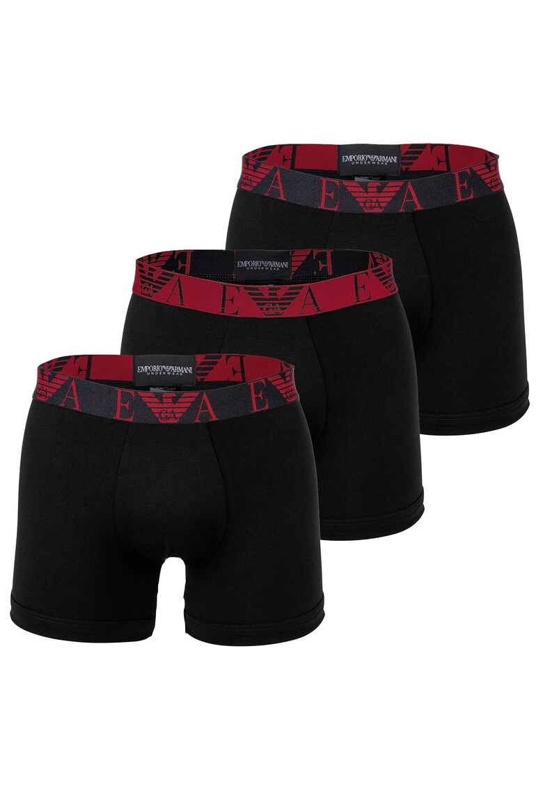 Set de boxeri din amestec de bumbac - 3 perechi - Negru