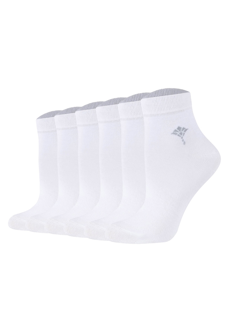 Set de sosete scurte din amestec de bumbac organic- 6 perechi – Alb Set de sosete scurte din amestec de bumbac organic- 6 perechi – Alb