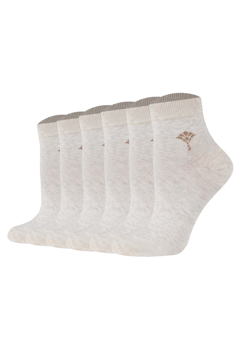 Set de sosete scurte din amestec de bumbac organic- 6 perechi – Bej Set de sosete scurte din amestec de bumbac organic- 6 perechi – Bej