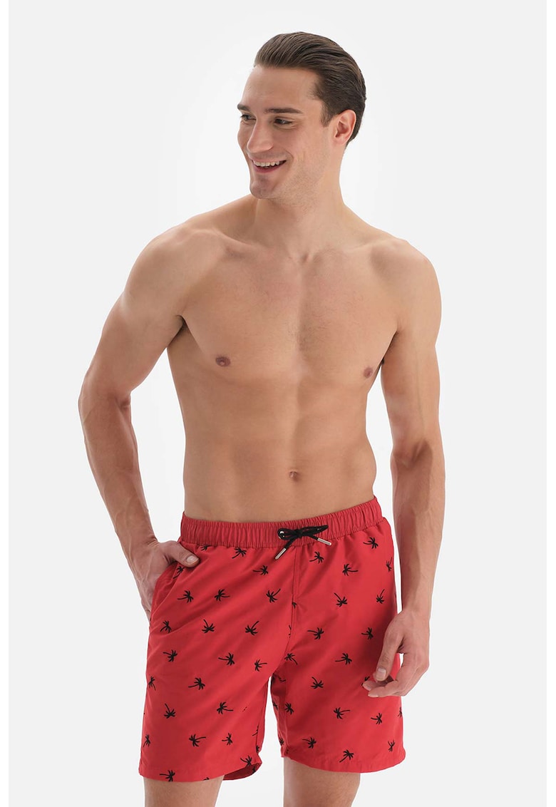 Pantaloni scurti de baie cu imprimeu tropical