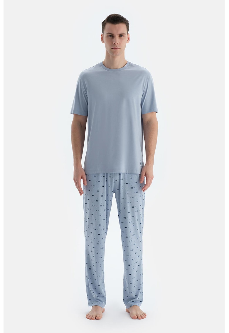 Pijama din amestec de modal cu maneci scurte