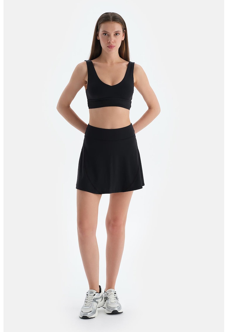 Fusta-pantalon scurta cu talie medie