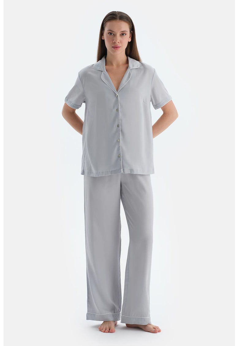 Pantaloni lungi de pijama cu snururi