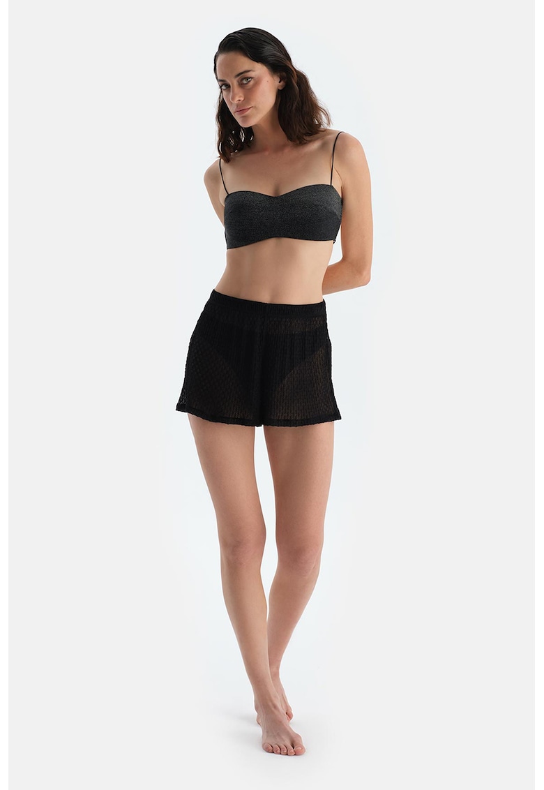 Pantaloni scurti semi-transparenti texturati