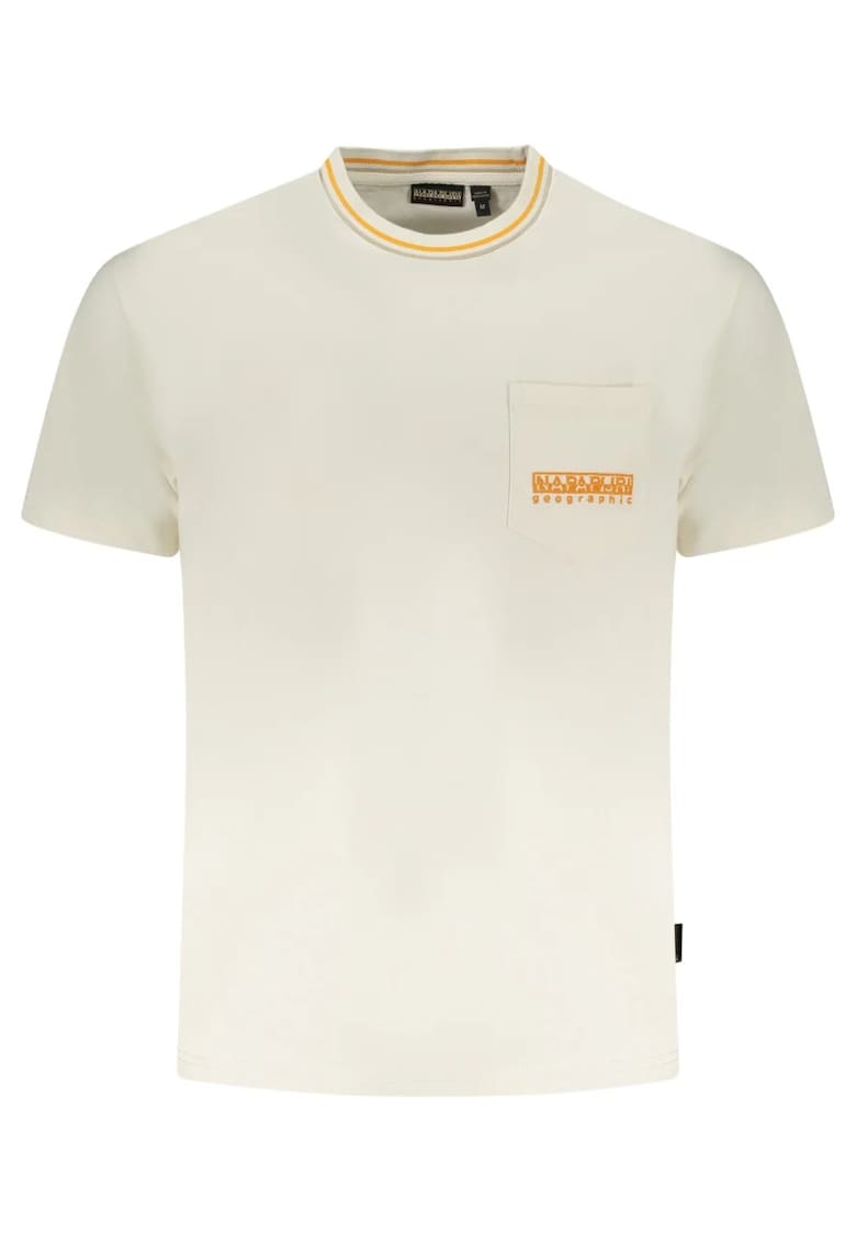 Tricou barbati cu buzunar pe piept - Murlo - cu imprimeu -alb