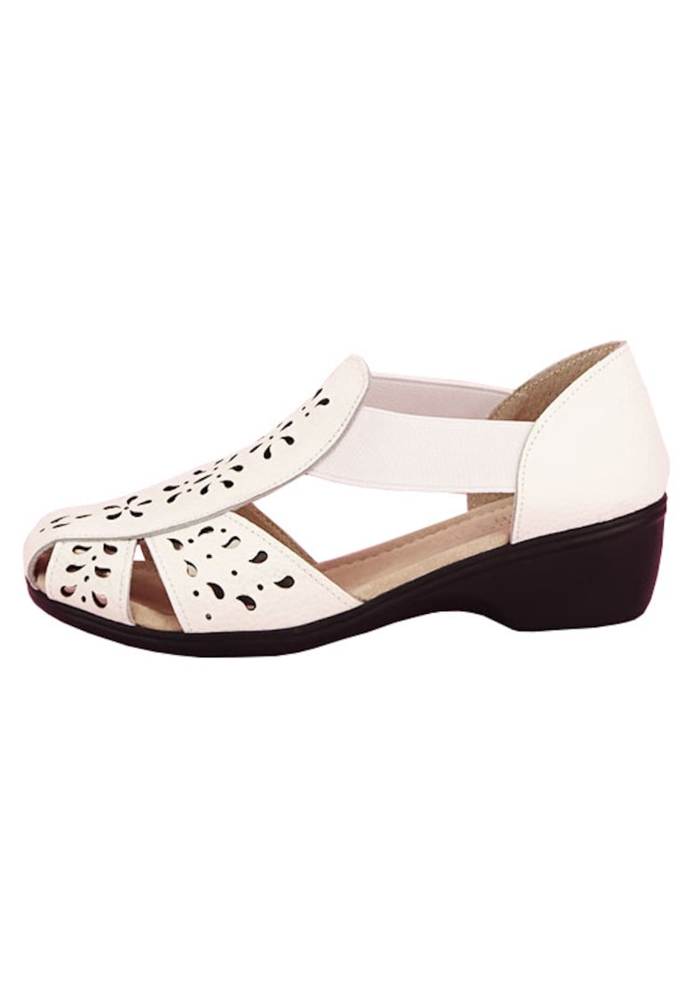 Sandale albe din piele naturala Ozana M5 8154 - Alb
