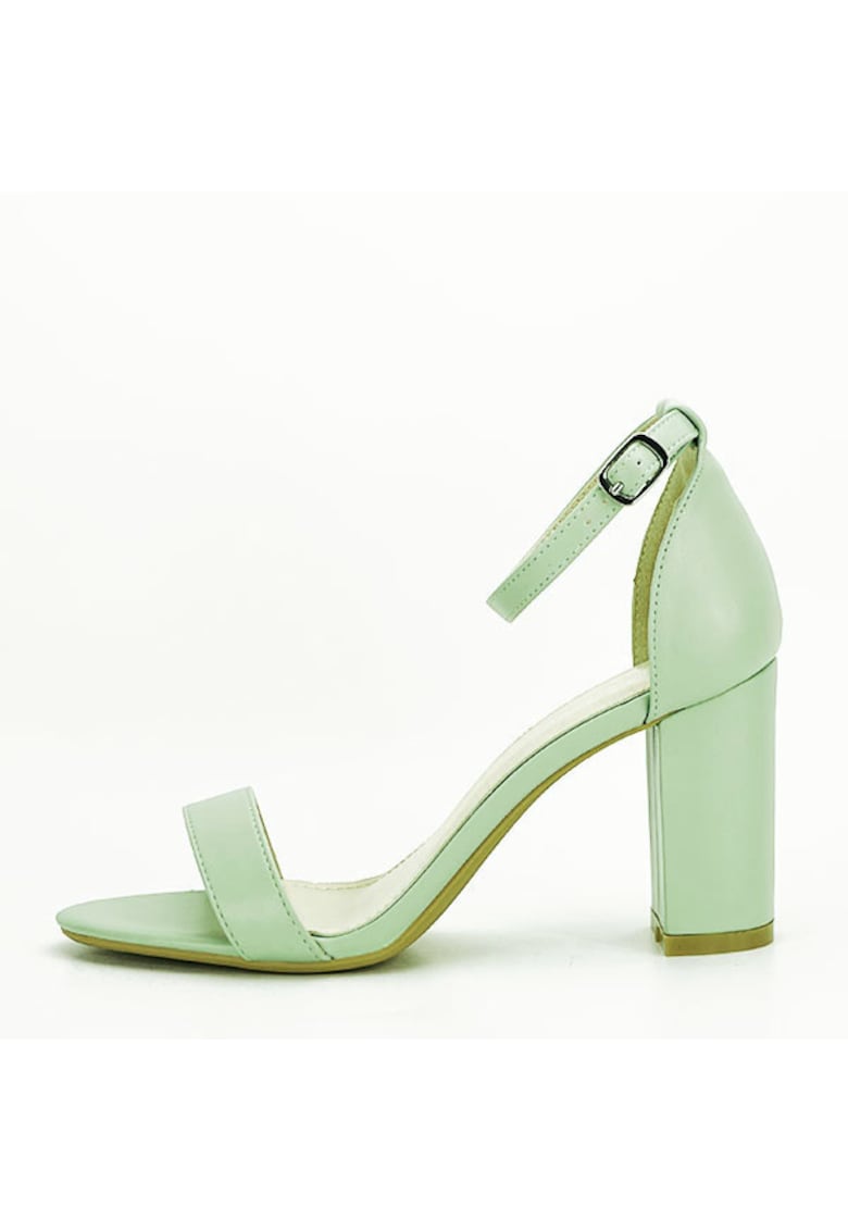 Sandale verzi cu toc gros Ingrid 125 11012