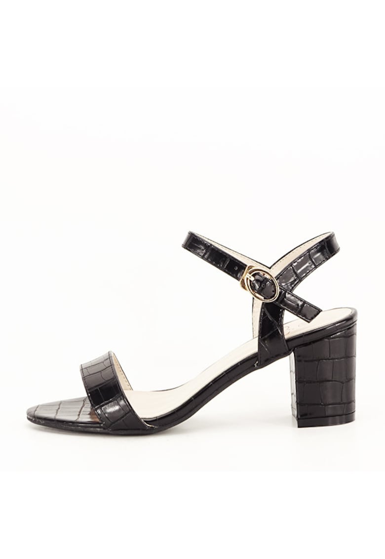 Sandale negre cu imprimeu Violeta 130 8346 - Negru