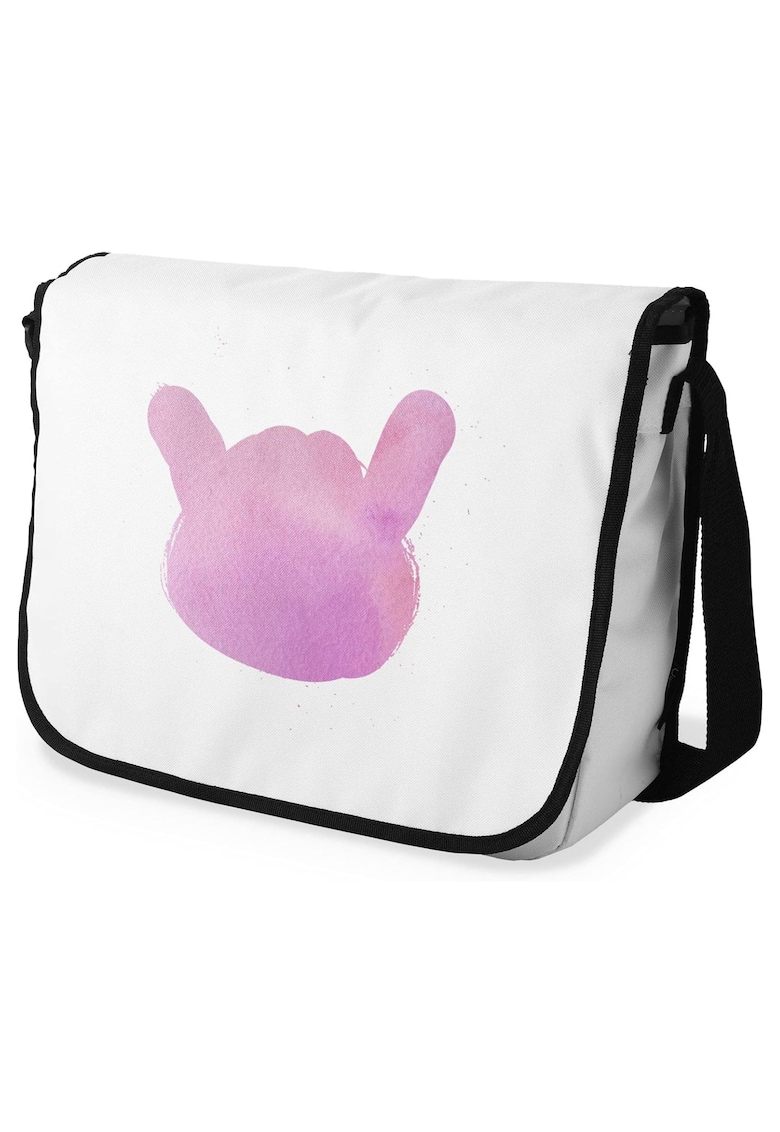 Geanta  din bumbac ecru - design geometric - 29x36cm