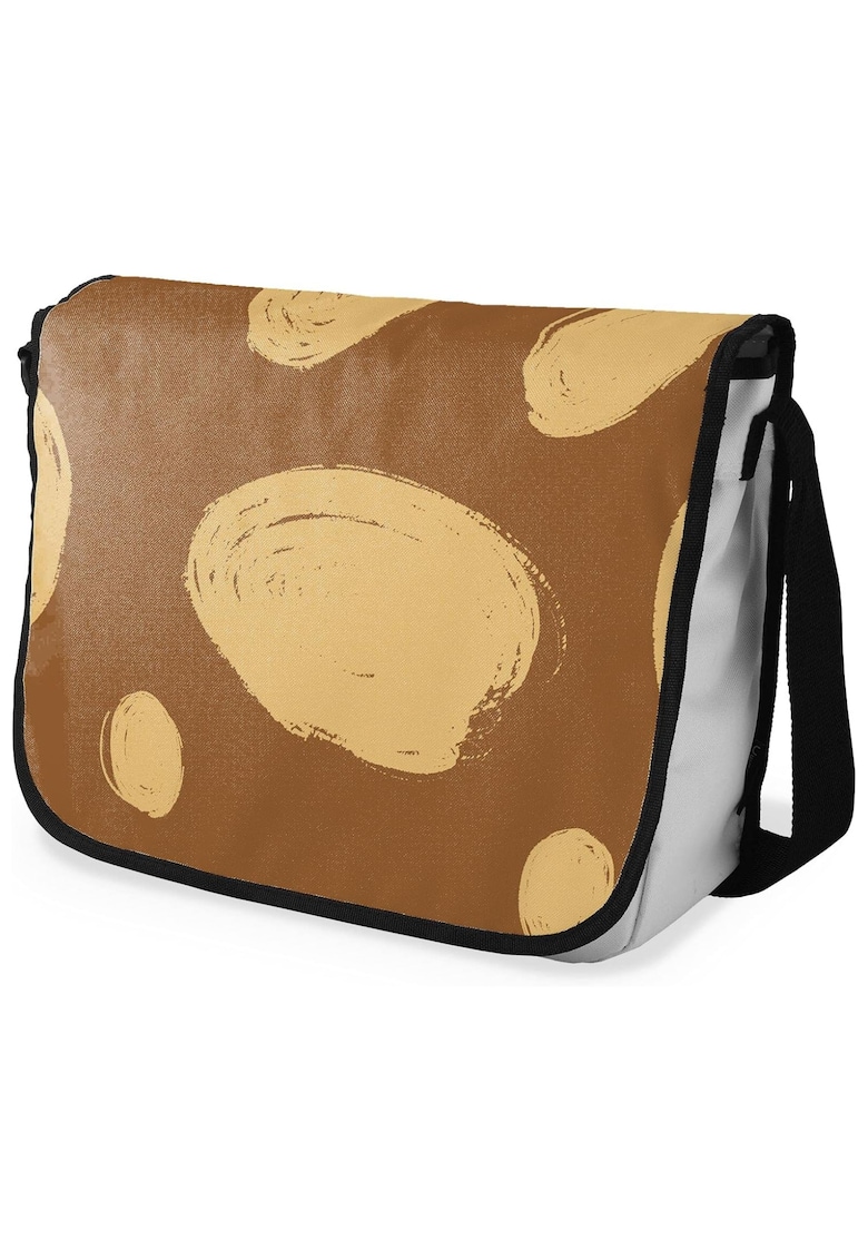 Geanta fashion dama  geometric - maro - 29x36cm - bumbac