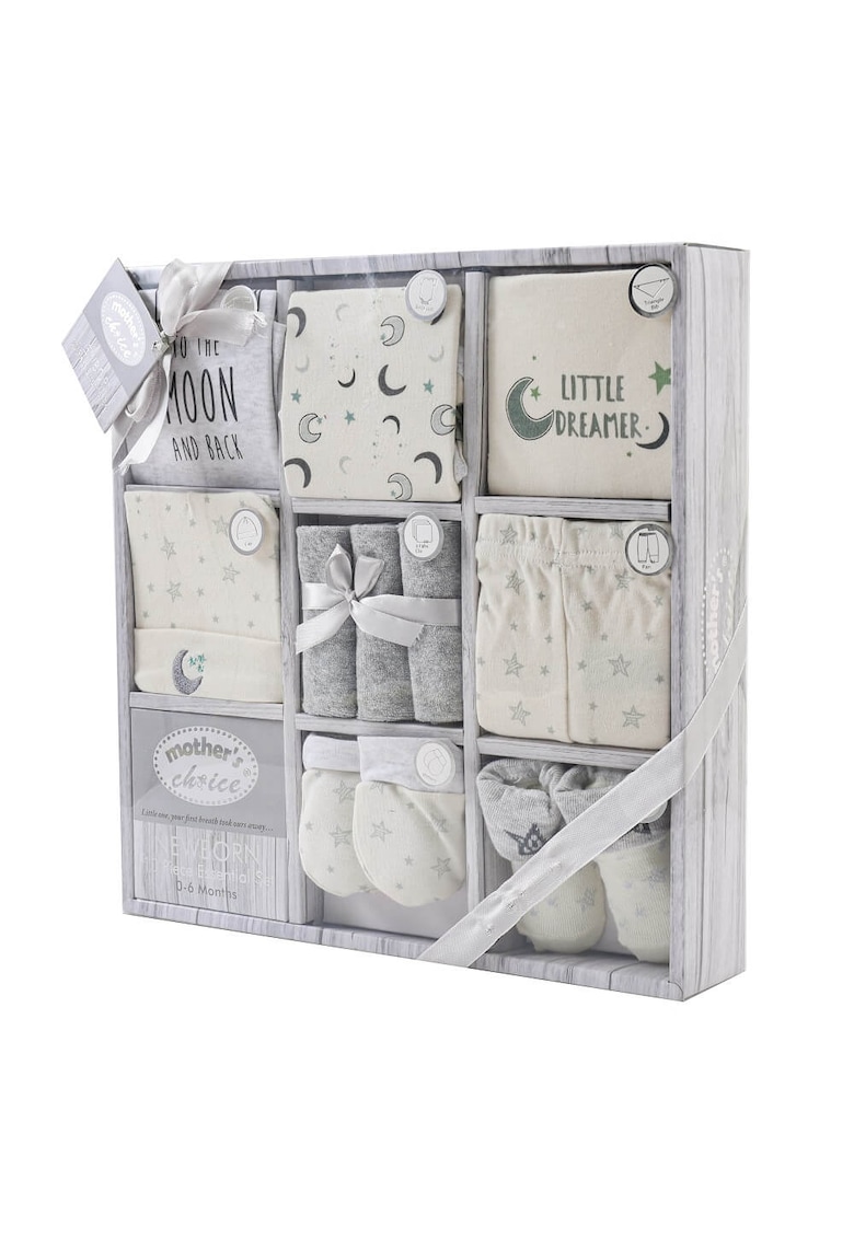 Set cadou nou nascuti - 10 piese din bumbac - model little dreamer -