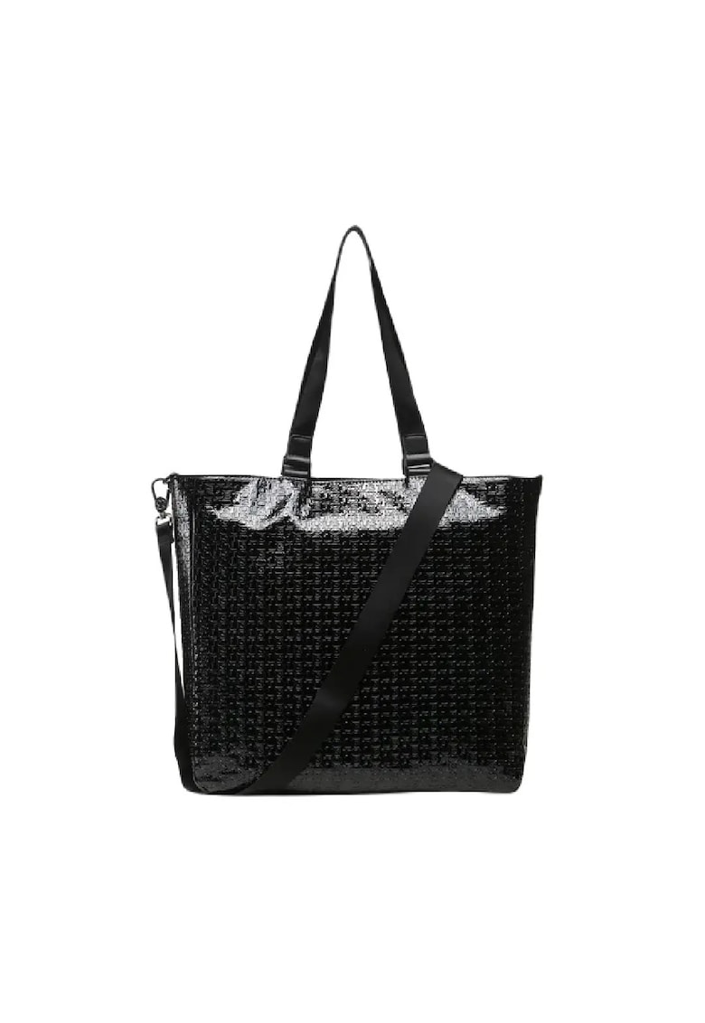 Geanta dama 2001114951 - neagra - dimensiuni 34x40x9cm - cu 2 buzunare cu fermoar - curea reglabila.