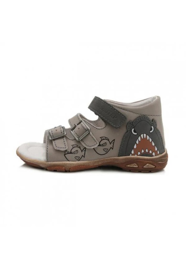 Sandale Baieti - Piranha - din Piele - Flexibile - AC290-7042A - Gri -