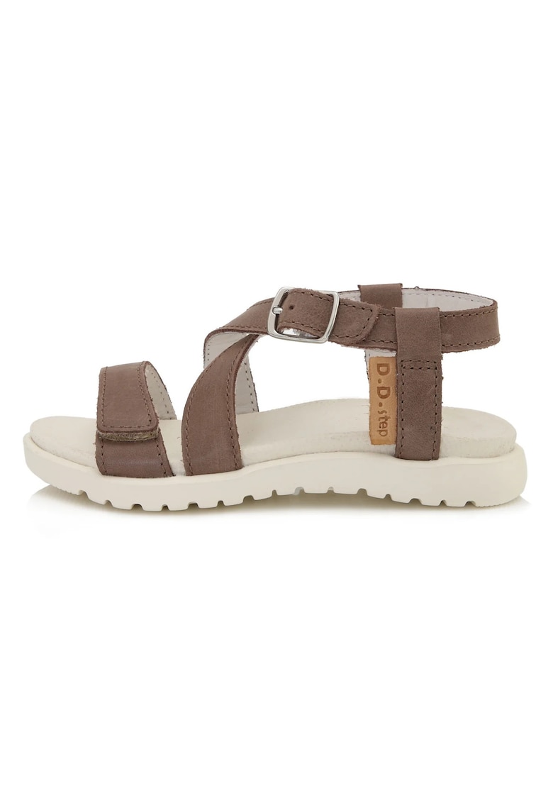 Sandale din Piele Fetite -  Talpa Groasa - AC055-1A - Maro -