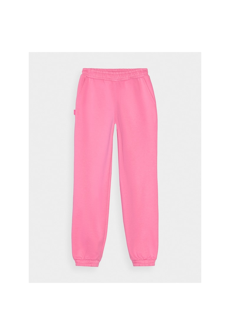 Pantaloni sport 4FJRAW24TTROF1154-54S pentru fete - bumbac - roz