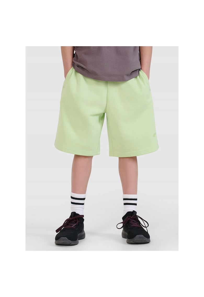Pantaloni scurti de trening pentru baieti - verde - oversize - fara captuseala