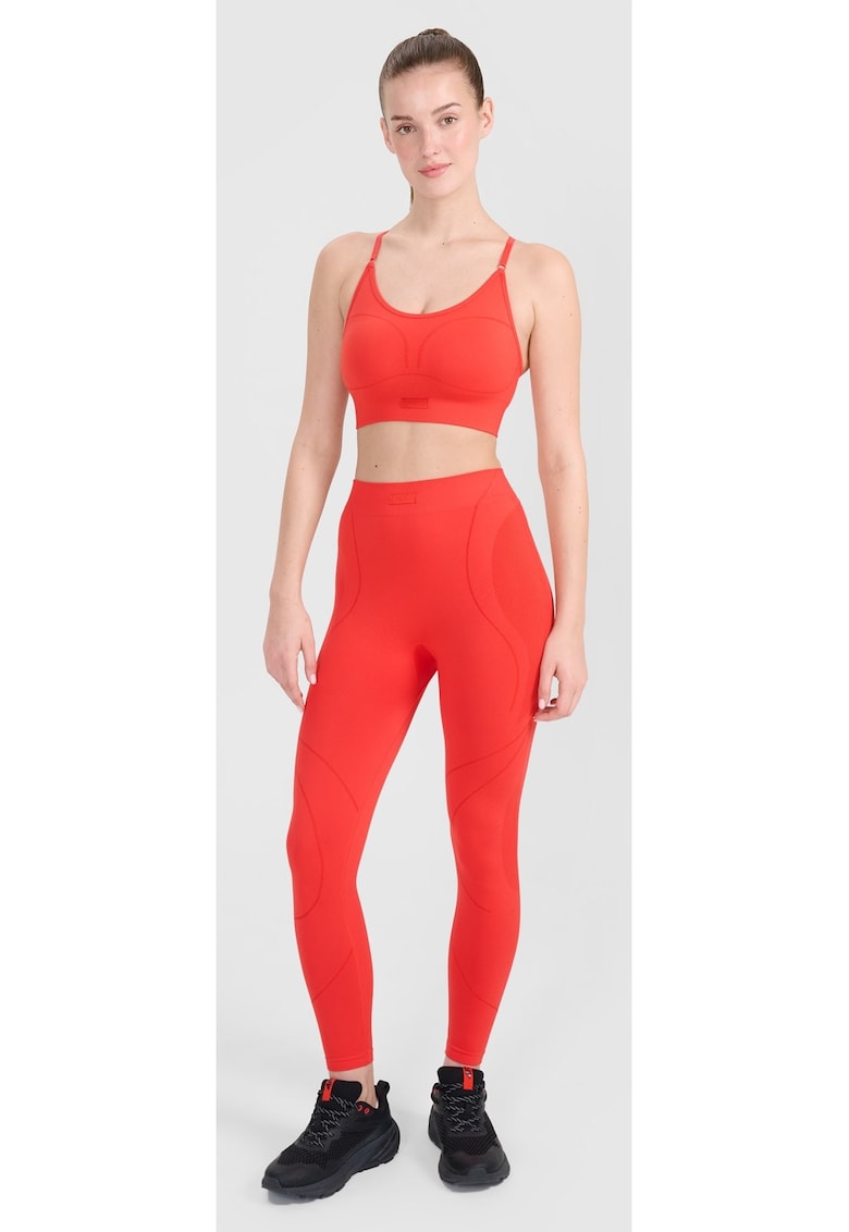 Colanti de antrenament slim fit - talie inalta - rosii - material durabil