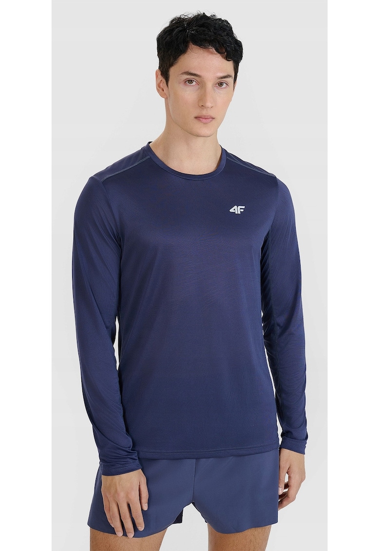 Tricou alergare barbati maneca lunga - uscare rapida - albastru - material sintetic -
