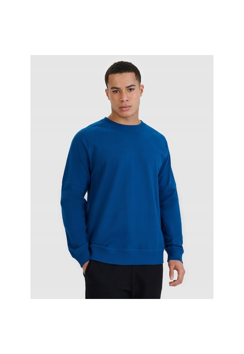 Hanorac sport barbati - fara fermoar - fara gluga - bumbac - albastru