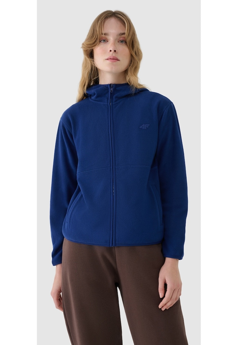 Hanorac dama - fleece - cu gluga - bleumarin