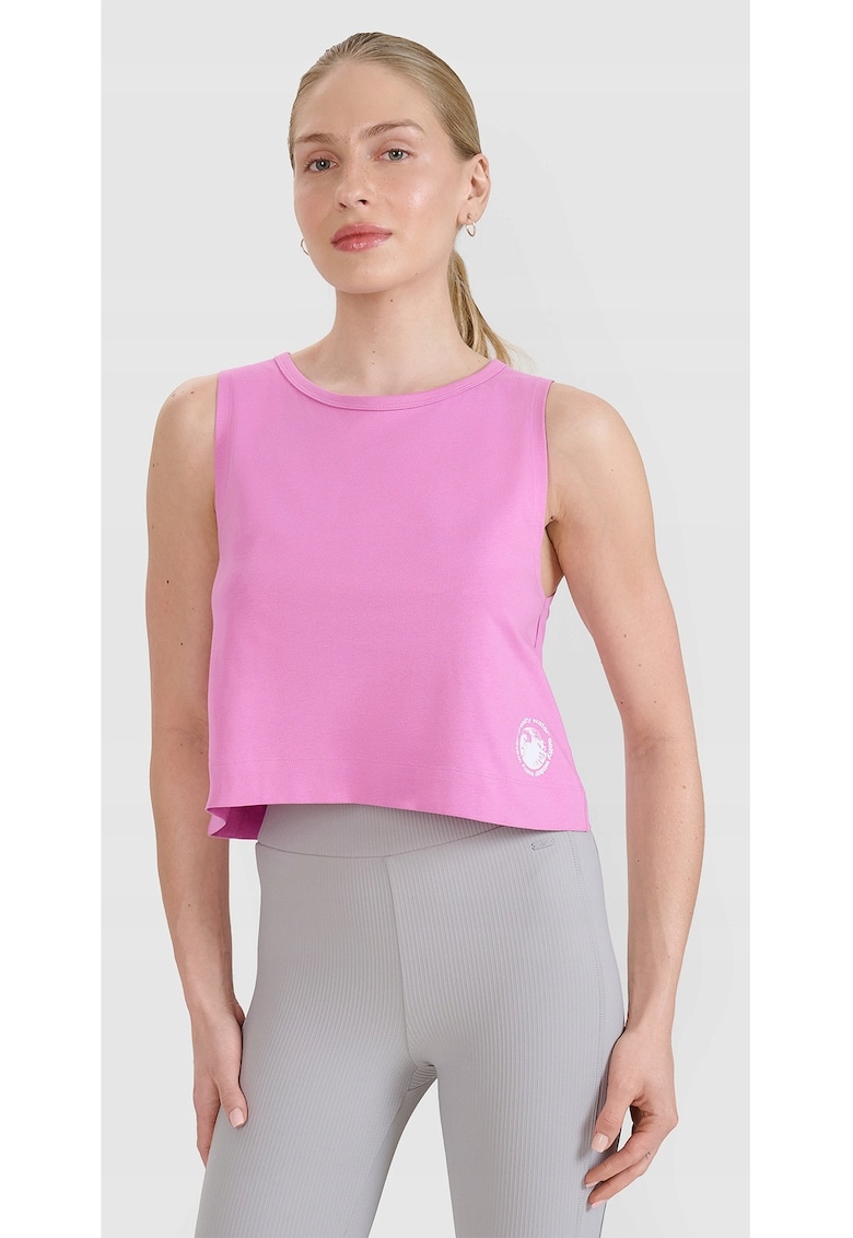 Fara Maneci Femei Roz Bumbac 100% Casual Sport - Roz