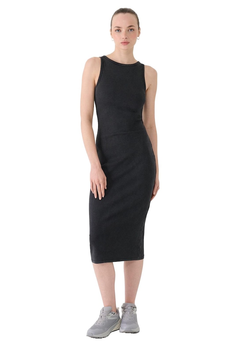 Rochie din tricot bumbac - negru