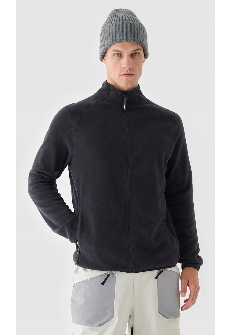 Hanorac barbati fleece - guler inalt - negru - tehnologie 4FWarm