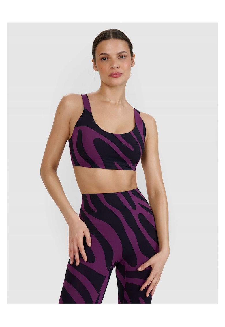 Bustiera sport femei violet/negru - suport mediu - material sintetic - primavara-vara 2025 -