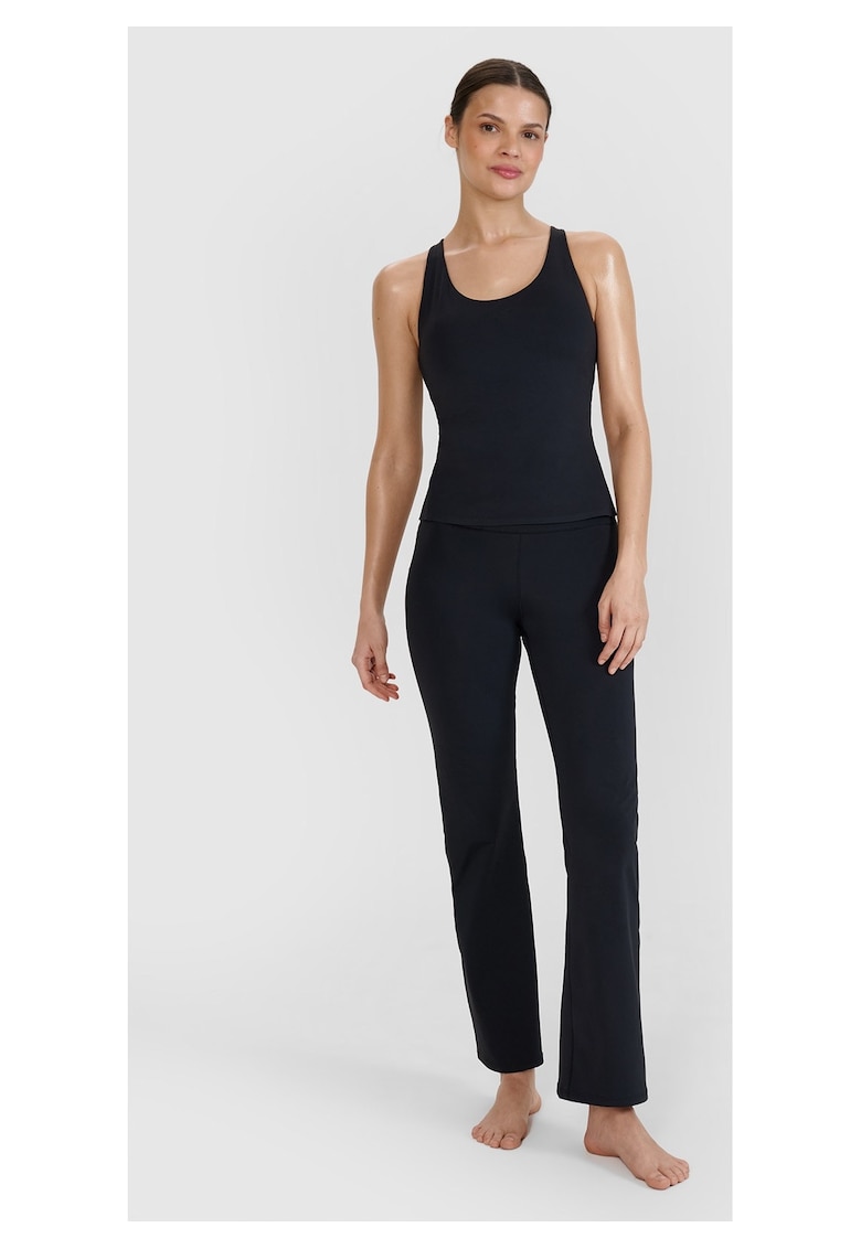 Colanti yoga femei talie inalta - croiala slim fit - negri - material sintetic