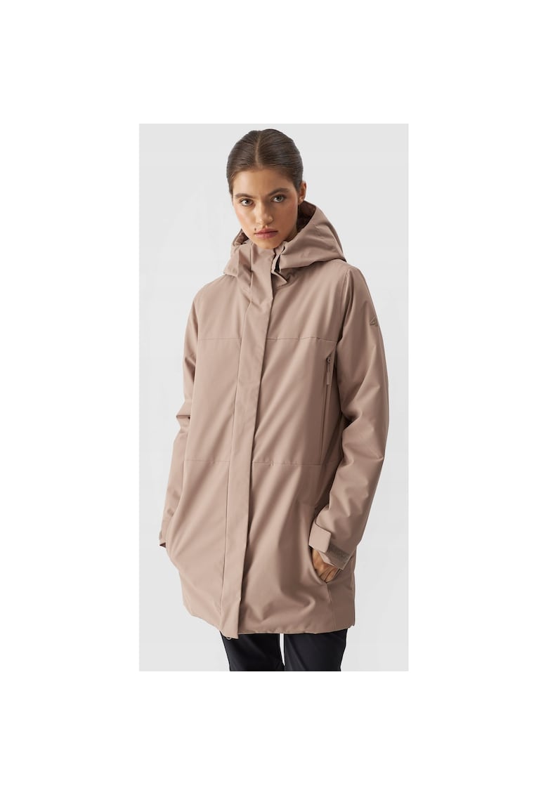 Jacheta parka pentru femei - impermeabila NeoDry 8000/5000 - lungime pana la genunchi - culoare maro - material sintetic -