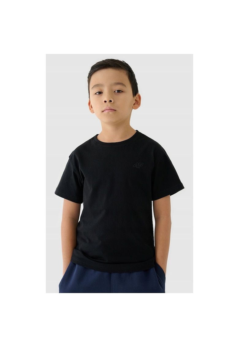 Set Tricouri Copii Unisex Bumbac - 2 Bucati - Negru - Croiala Obisnuita