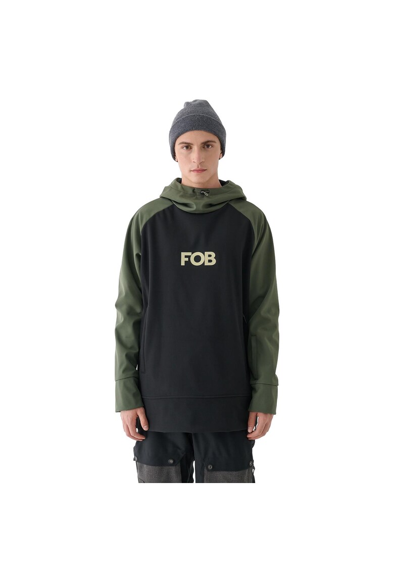 Hanorac sport barbati WAW24TSOFM255-20S - 4F - Fleece - Verde/Negru