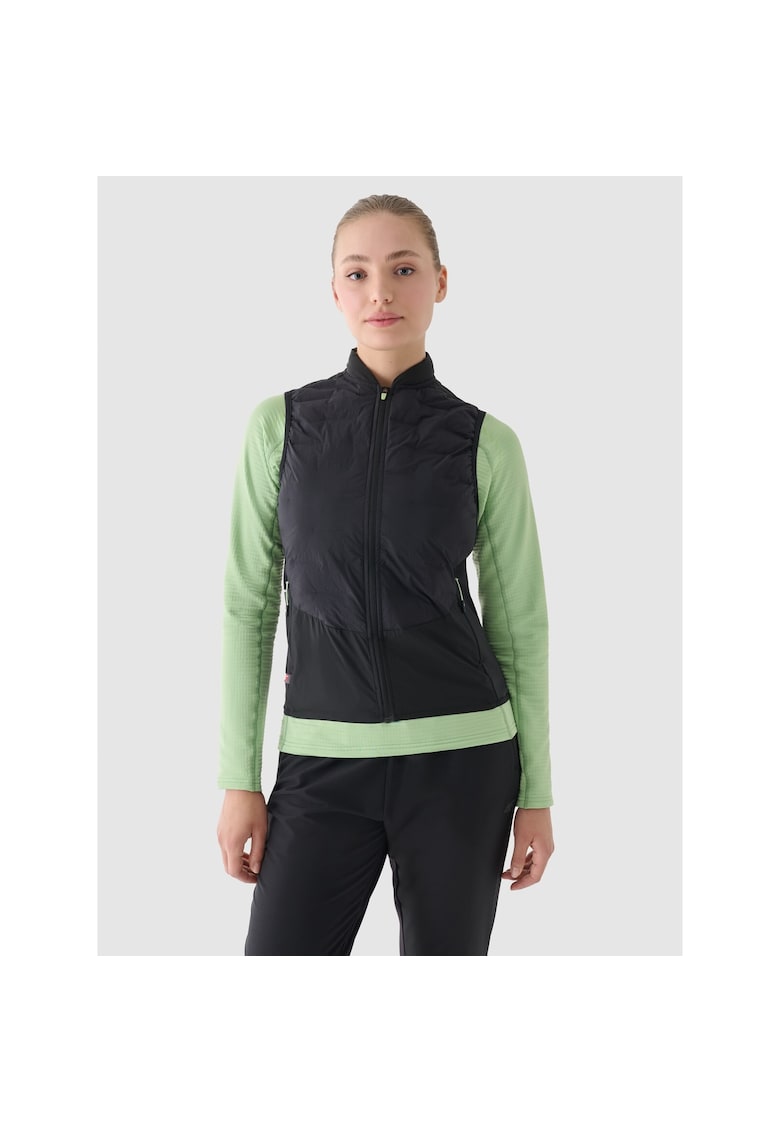 Vesta sport pentru femei - guler ridicat - umplutura PrimaLoft Silver - gri - poliester - pentru alergare