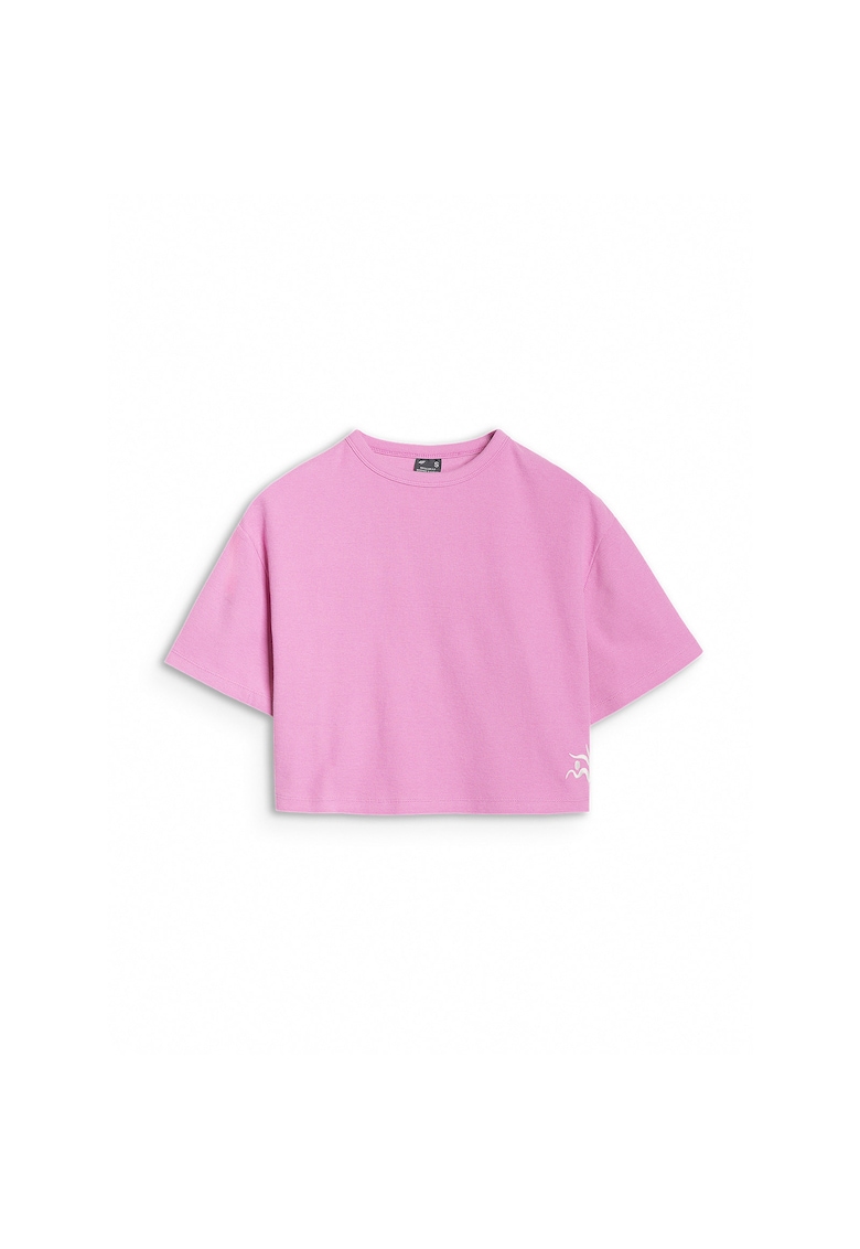 Tricou Femei Sportstyle - Bumbac Roz - Croiala Regular - Broderie Vafe 230gsm - Marimi XS-XL