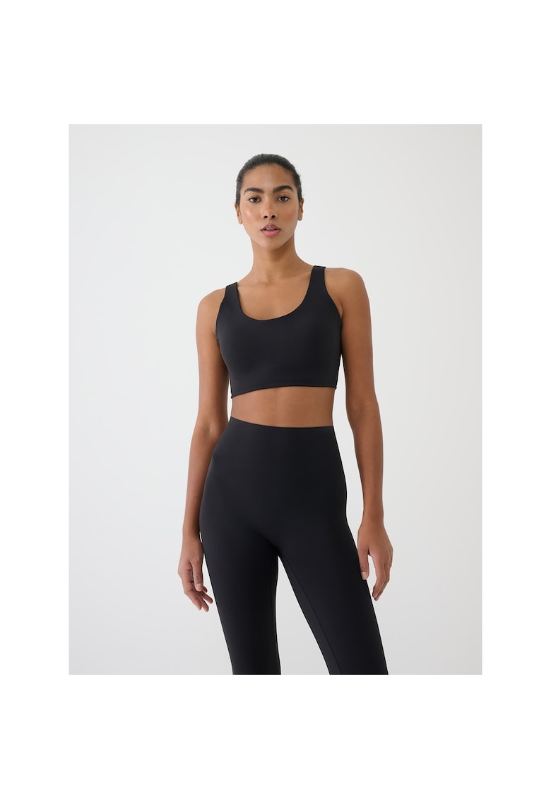 Bustiera sport sintetic/elastan - croiala slim - negru