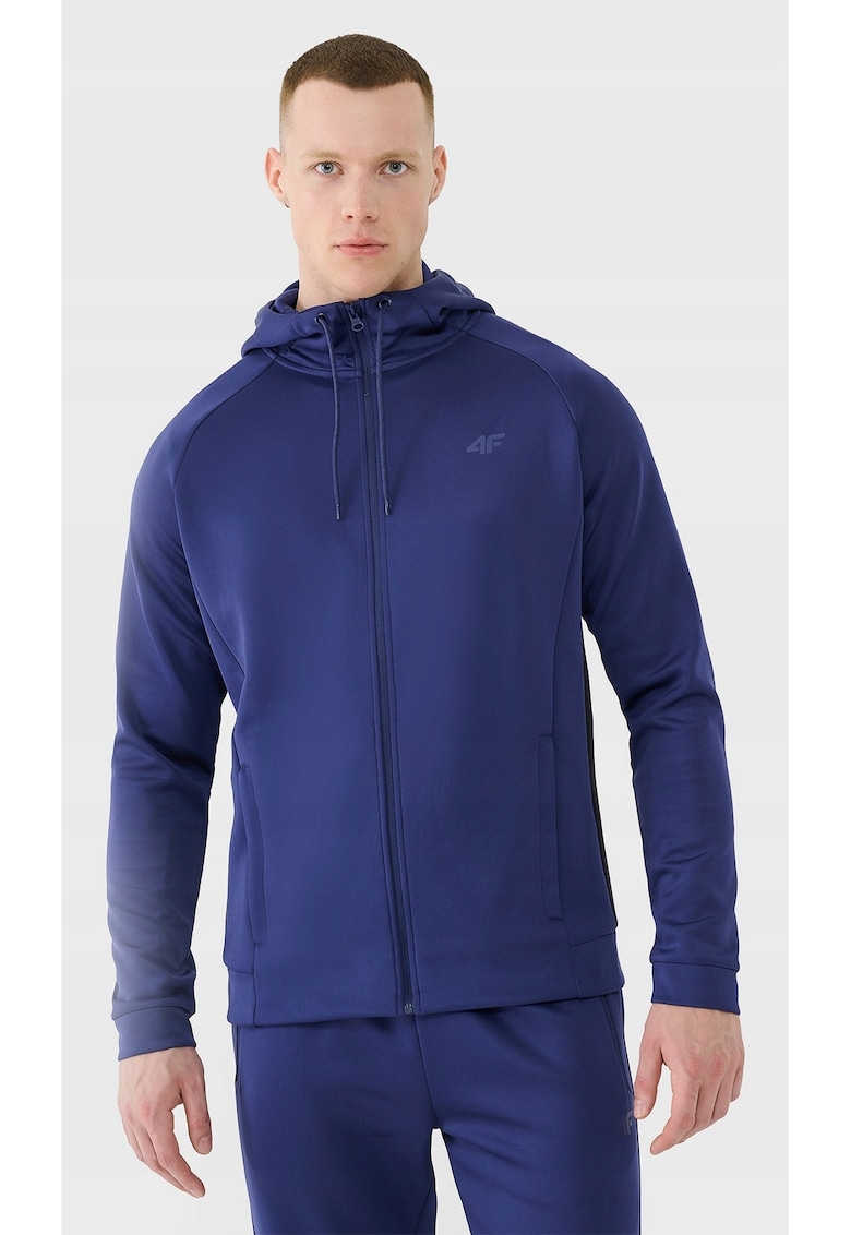 Hanorac Sport Barbati Bleumarin FlexDry - Regular Fit - Marimi S-3XL - 4FDry - Gluga Reglabila - Buzunare Deschise - Ideal Antrenamente - Poliester Robust - Sezon SS25