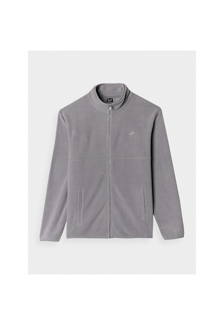 Hanorac fleece barbati gri - guler inalt - 4F Warm - pentru barbati