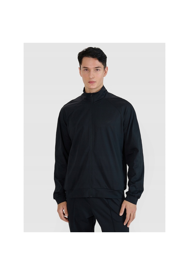 Hanorac sport barbati - antrenament - fermoar - negru - fibre sintetice