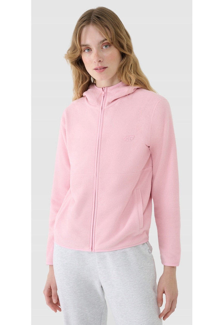 Hanorac dama - fleece - cu gluga - roz