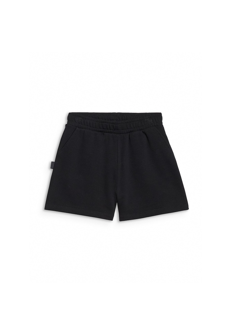 Pantaloni scurti copii - croiala supradimensionata - 80% bumbac - negru - material French Terry