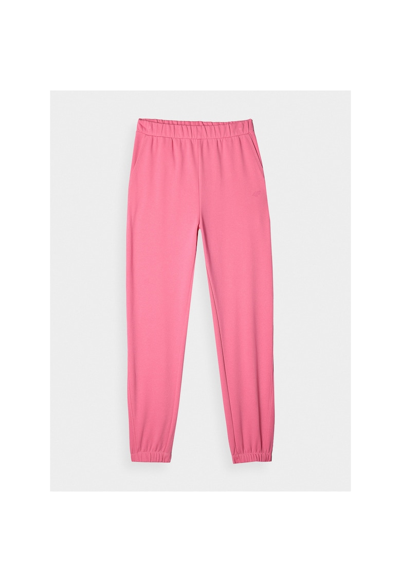 Pantaloni sport roz - bumbac - croiala obisnuita - 2 buzunare - fara captuseala